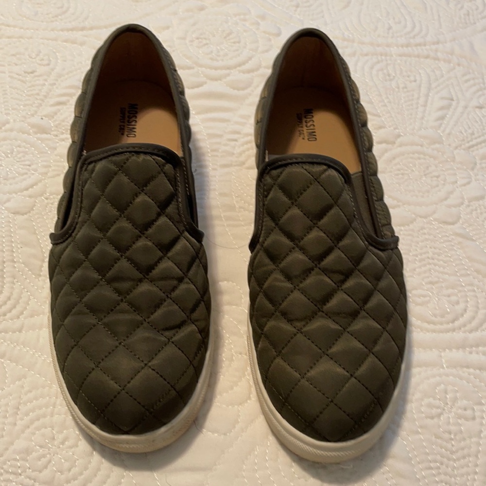 Quilted sneaker - dark green olive color